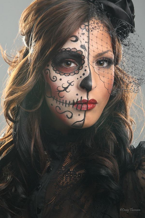 20 Cool Día de los Muertos Sugar Skull Makeup Art Examples 2017