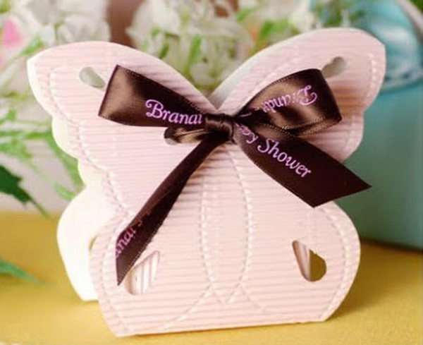 Pink Laser Cut Butterfly Favor Candy Gift Boxes Wedding Party Baby Shower Favor 