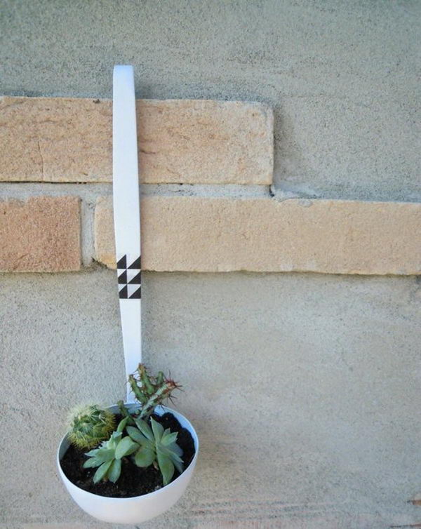 Vintage Ladle Plant Pot.