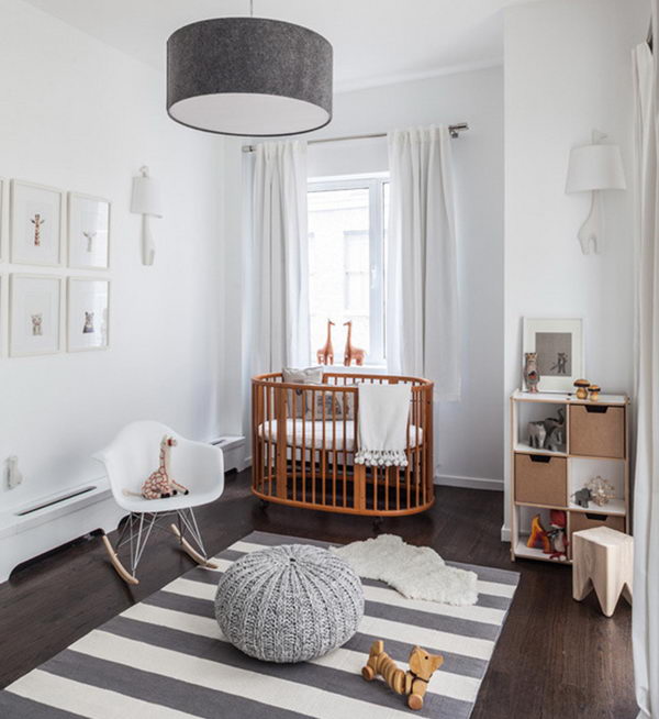 Nursery in White and Natural Wood.