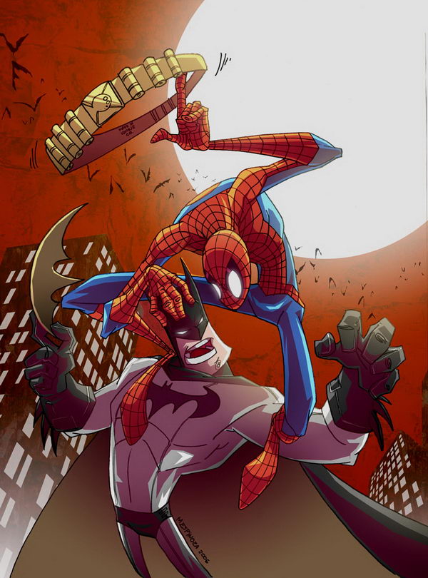 spiderman batman vs drawings cool spider comics comic deviantart drawing halloween community discussion artwork source creative win would 2006