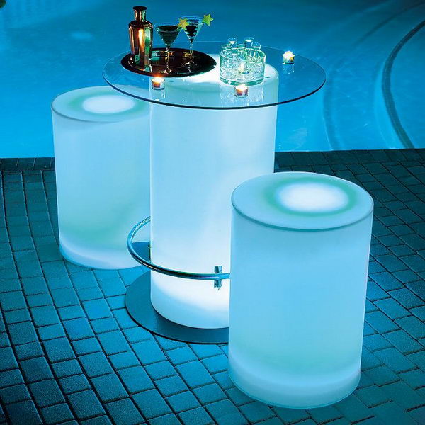 led light table top round bottle