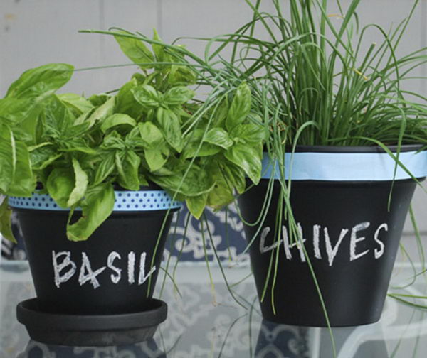 Chalkboard Planters. 