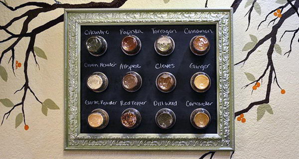 Magnetic Chalkboard Spice Rack. 