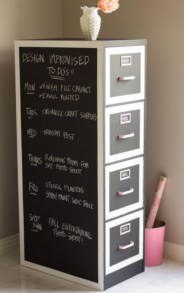 Chalkboard Paint File Cabinet Makeover. 