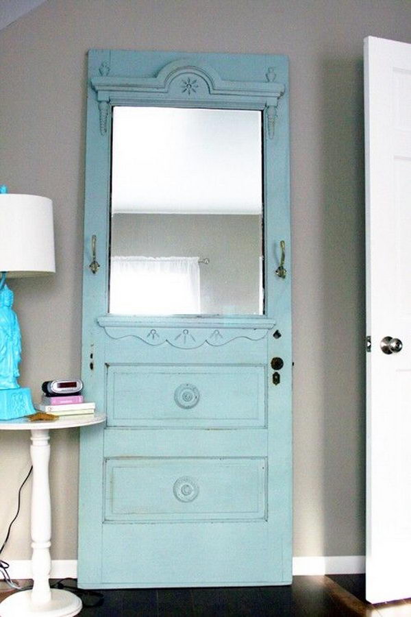 Repurposed Mirror Frame Made from Door.