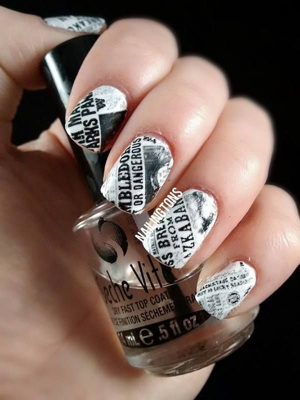 Harry Potter Newspaper Nails.
