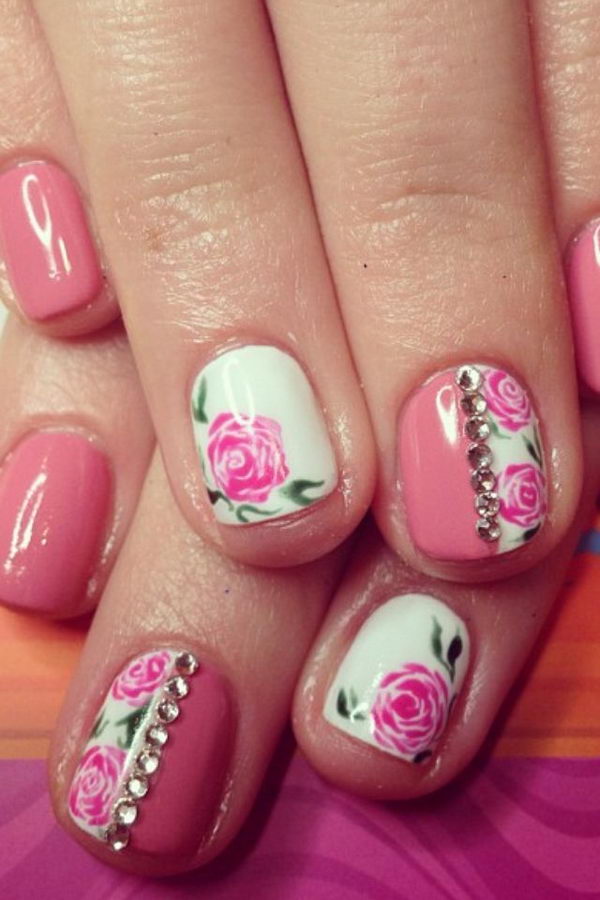Pretty Flower Nail Art. These flower designs are so cute and make a regular manicure look like a piece of artwork. 
