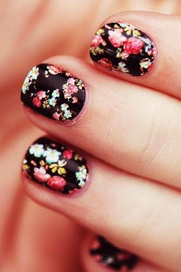 30 Pretty Flower Nail Designs 2017