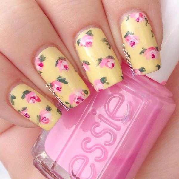 Pretty Flower Nail Art. These flower designs are so cute and make a regular manicure look like a piece of artwork. 