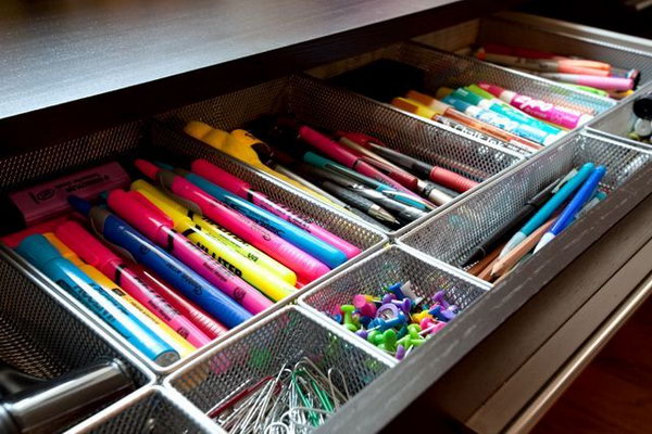 Home Office Drawer Organizers. Creatively organized home office boosts your mood and make you more productive.