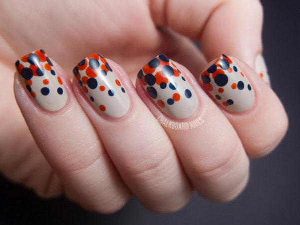Red and Gold Polka Dot Nail Design - wide 2