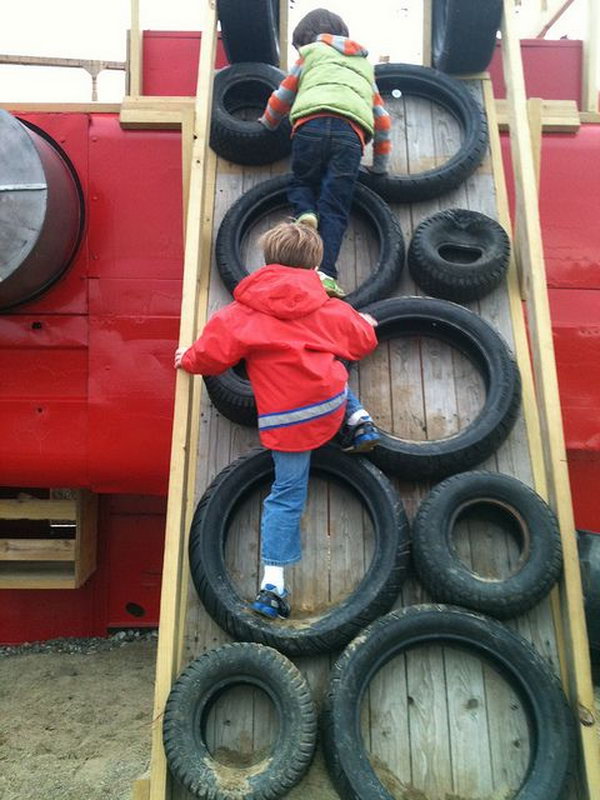 Tire climbing fork kids.