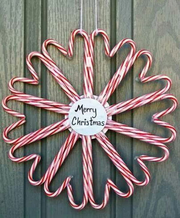 Candy Cane Door Wreath. 