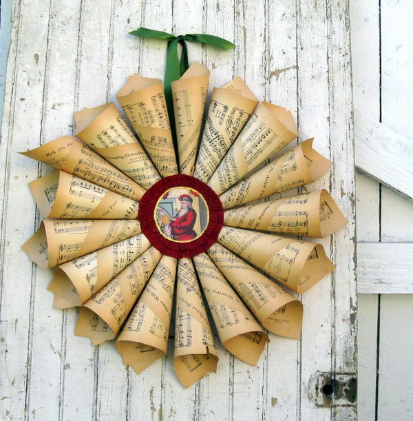 Vintage paper cone wreath. 