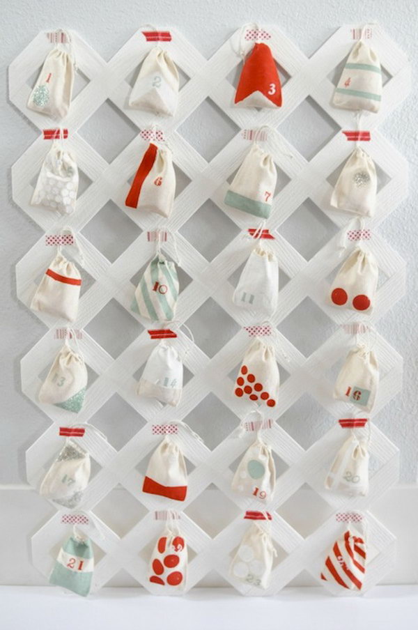 Lattice advent calendar. This advent calendar is a fun, popular way for kids and adults to count down the days until Christmas. Kids would love the surprises hidden behind each day.