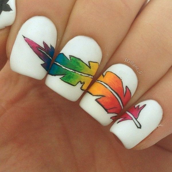 When it comes to nail art or manicures, there are so many choices. Feather design is one of the most popular nail art trend these days. Take a look at these creative feather nail art designs, which will make your nails truly stand out.
