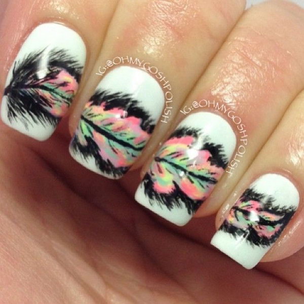 When it comes to nail art or manicures, there are so many choices. Feather design is one of the most popular nail art trend these days. Take a look at these creative feather nail art designs, which will make your nails truly stand out.