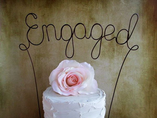 Engaged Party Cake Topper. Announce your engagement with a cake topper for perfect addition to your party decor. You can customize your style as you like.