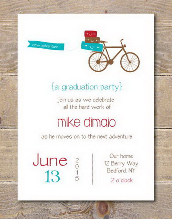 Funny Graduation Announcement. You don't have to display your photos to make your graduation announcement. The simple and neat design is perfect to invite your friends and relatives to your graduation party. 