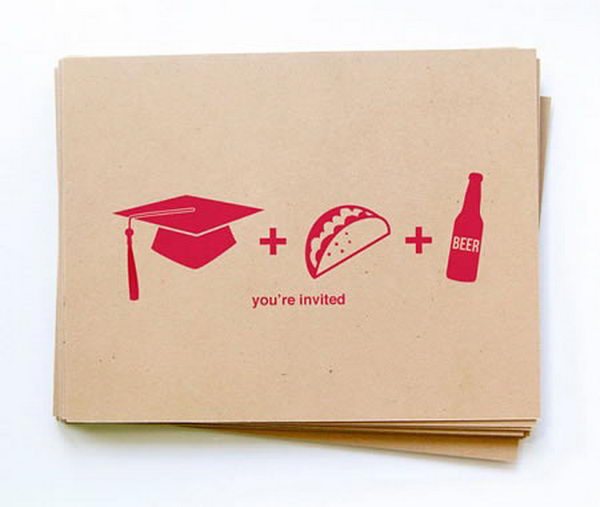 Funny Graduation Announcement. A graduation announcement doesn't have to be too exquisite, create this simple yet interesting graduation announcement to mark your graduation status and invite them to celebrate for your achievement. 