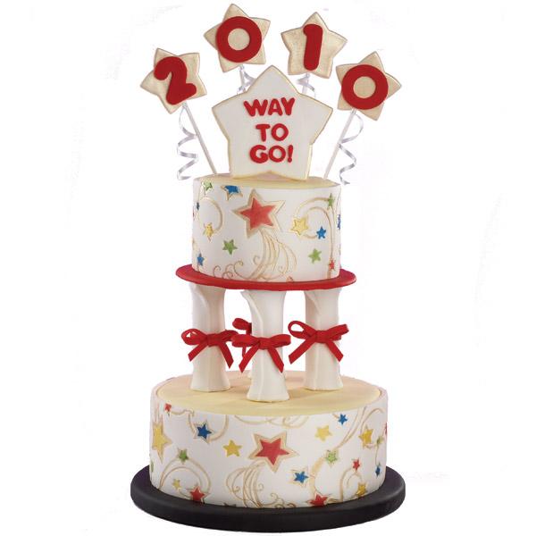 Salute the Students Cake. Serve this gorgeous graduation cake in a star studded style. Imprint the cool constellations to highlight its dazzling peal dust colors for the great graduation ceremony.