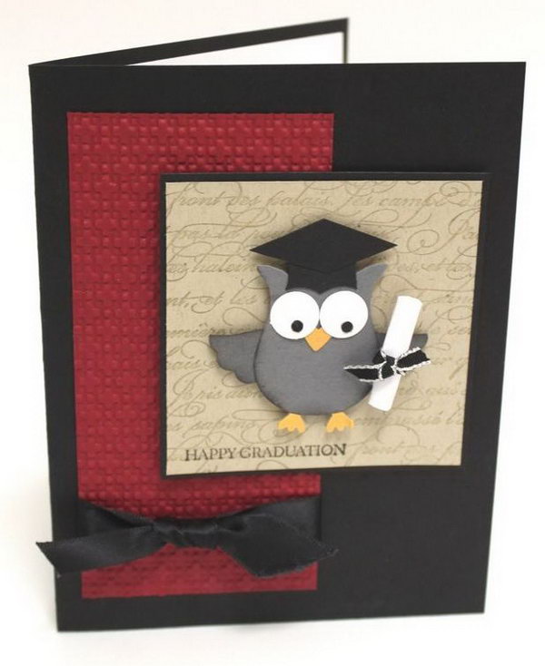 Awesome Graduation Card Ideas To Make Part - 7: Wise Owl Graduation Card. This Awesome Graduation Card Features An Adorable Owl Holding The Diploma