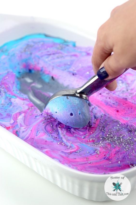 Homemade Galaxy Ice Cream.