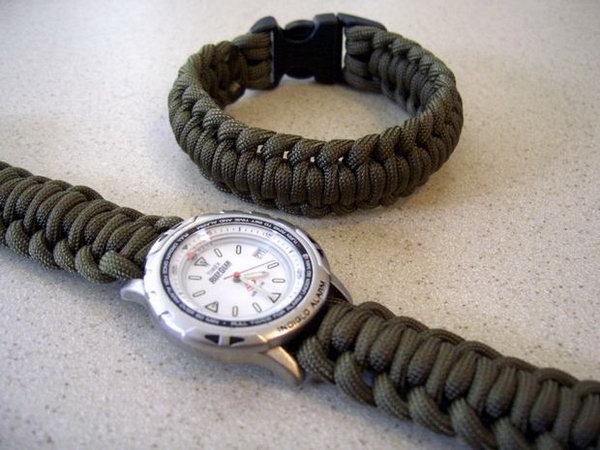 Paracord Watchband for Dad. If you are still scrambling for a last minute DIY Father's day gift idea because your Daddy is always in style.  This would be great for you.  The stylish handsome paracords watchband is easy to make. Learn how to do it step by step here.