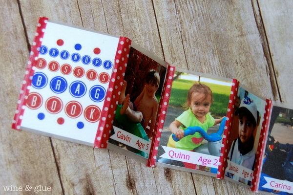 Grandpa's Brag Book also Perfect for Dads. Proud grandpas and papas need to be able to show off their adorable offspring anywhere, any time. Learn how to easily make Dad his own brag book that he can easily fold up and fit into his wallet here.