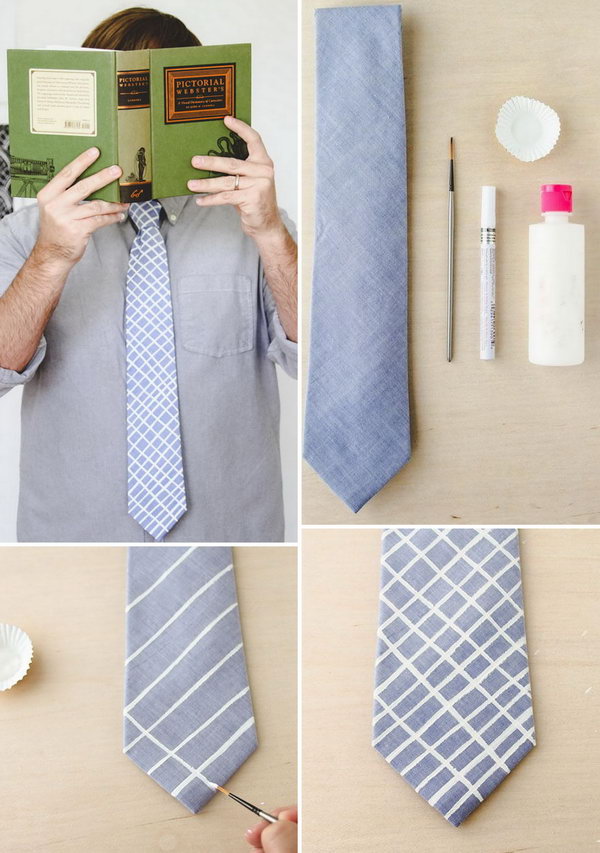 Hand Painted Ties DIY. For Father's day gift, handmade ties would be a great idea. And it's very simple to do. Learn how to do it here.