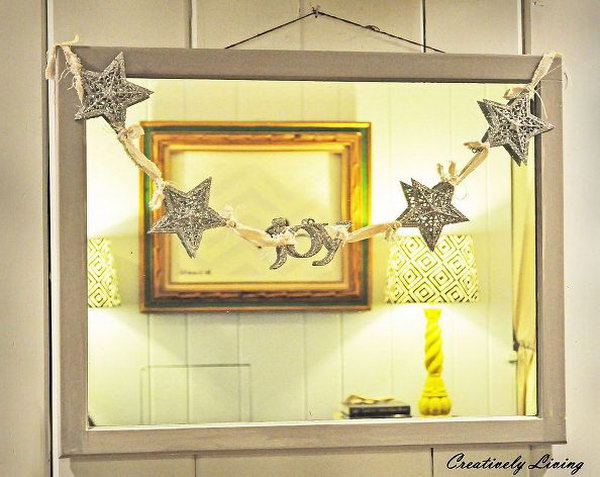 Dollar Store Sparkle Star Garland. Use some dollar store stars and old fabric to make this sparkle star garland. It only took you 10 minutes and two dollars.You could make it long enough to use on a hearth or maybe even your tree on the Christmas Day.