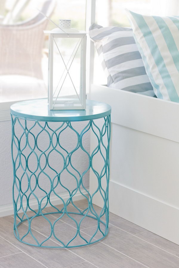 Trash Can Night Stand. Get a simple and cheap trash can from the dollar store and paint it in the favorite color and turn it as a unique and custom night stand.