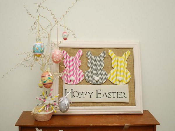 Paper Straw Easter Bunnies. A few inexpensive supplies + a little