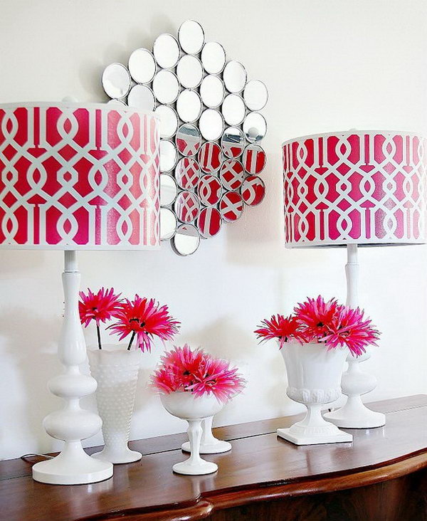DIY Wall Mirror. The small mirrors from the dollar store can be arranged in any pattern as you like. It will be a perfect wall artwork in your living room.