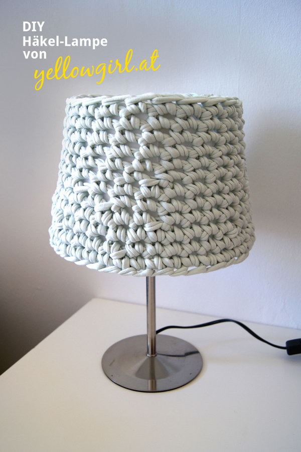 Knotted Lampshade with Old T  shirt. This amazing knotted lampshade from old T shirt  is a perfect addition to your bedroom. You  might have constant sweet dreams with it on your bedside.