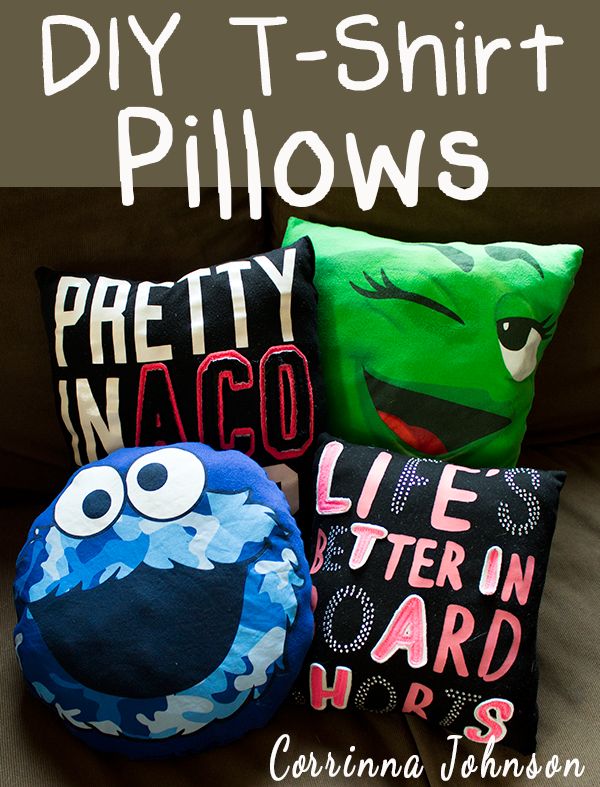 DIY T shirt Pillow. Using your unwanted old T shirt to create this beautiful, fun and  personalized graduation  gift for your college  classmates.