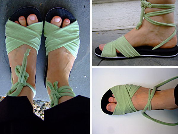 DIY Summer Sandal.Summer is around the corner, sandals will be a necessity in our day. Here I will show you an easy and inexpensive way to make sandals from the old T shirts.