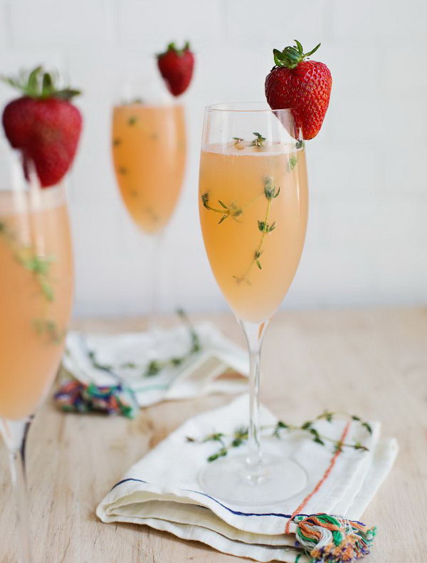 Strawberry Grapefruit Mimosa 