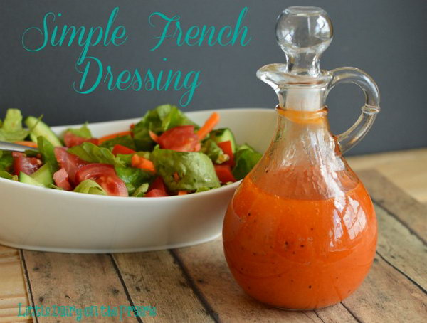 Simple French Dressing .Simple French Dressing has a perfect balance between the sweet and tangy.  It makes any green salad pop with flavor.