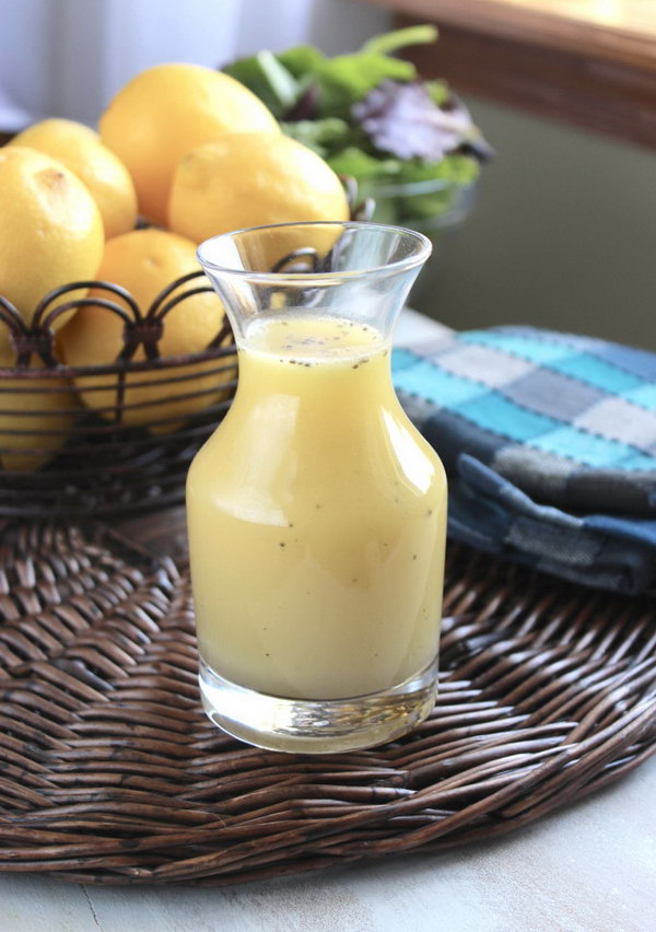 Easy One Jar Lemon Salad Dressing. This dressing is super easy and quick to make. Six ingredients (olive oil, lemon juice, vinegar, honey, salt and pepper) and one jar are all you need.