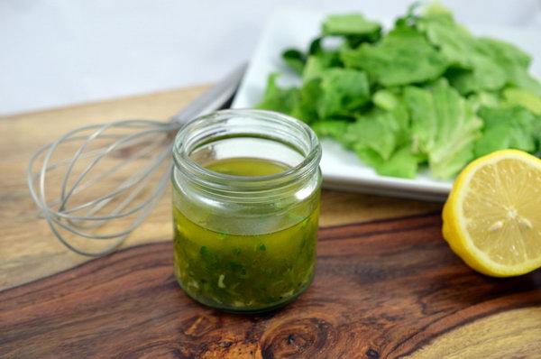 Fresh Lemon Herb Dressing. You can pick up your favorite herbs from your garden to make this healthy salad dressing with other ingredients, like dill , parsleys and some fresh lemons.