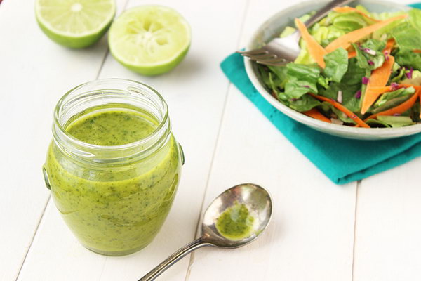 Cilantro Jalapeno Vinaigrette. This salad dressing can be the healthiest one with the main ingredients of cilantro and jalapeno, full of vitamins. It suits everyone in your family.