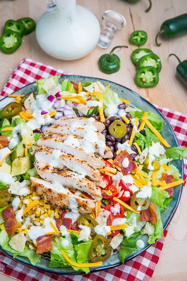 Southwestern Grilled Chicken Jalapeno Popper Salad 