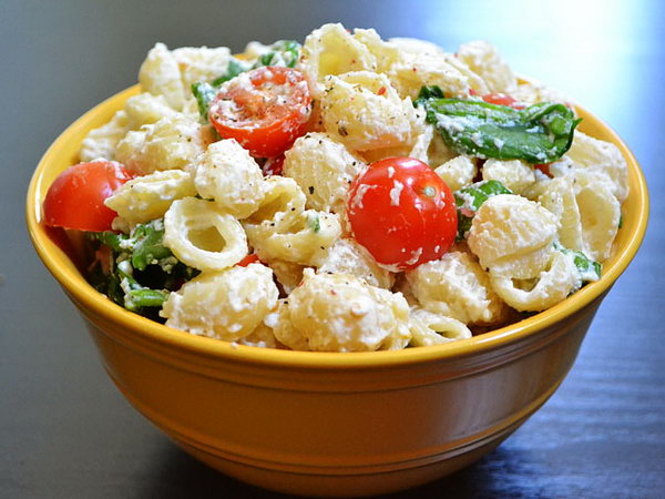 Roasted Garlic Pasta Salad 