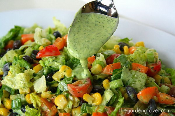Southwestern Chopped Salad with Cilantro Dressing 