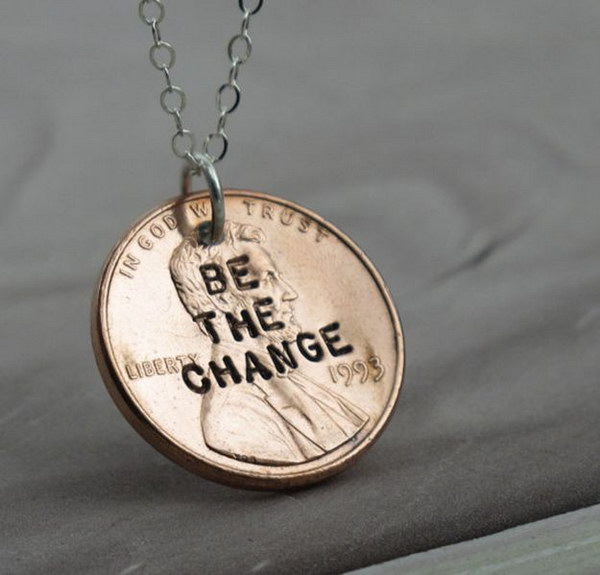 DIY Penny Necklace. Be the Change! Get the tutorial