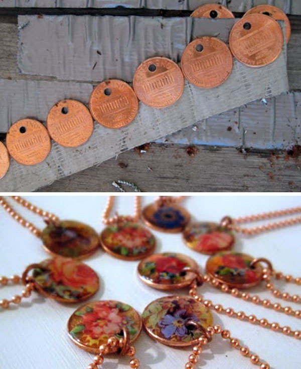 Penny Decal Necklace. One more way to create a necklace with a coin charm. Get more directions