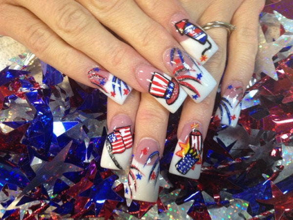 30 Flashing Patriotic 4th of July Fireworks Inspired Nail Art Ideas ...