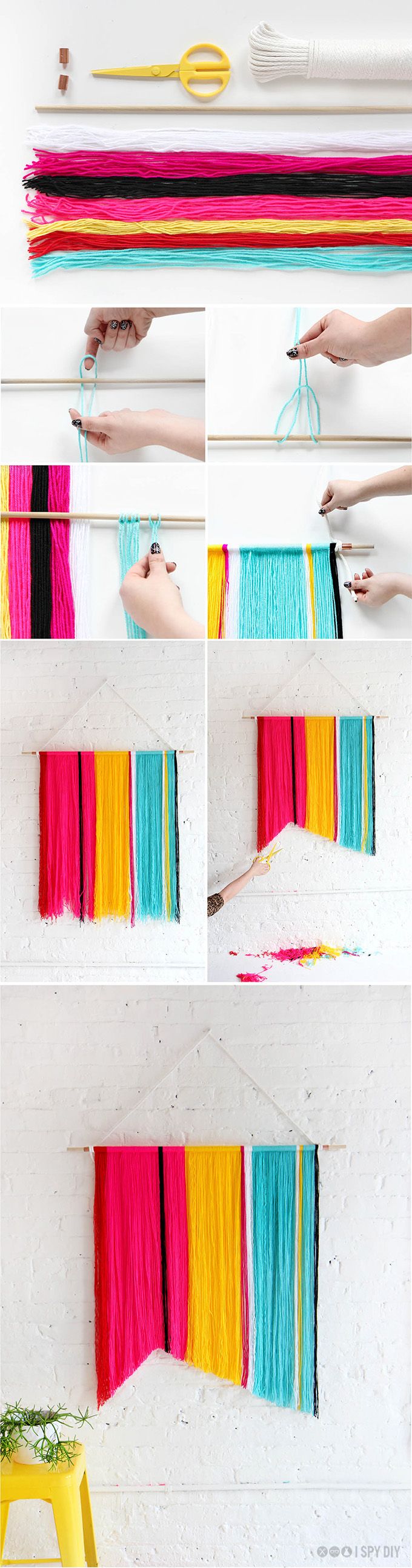 25 DIY Yarn Crafts - Tutorials & Ideas for Your Home Decoration 2017